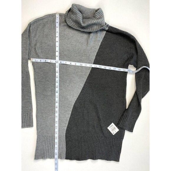 ‎Alfani Sweater Top S Black Grey Asymmetrical-Hem - Picture 3 of 4